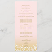 ピンクと金ゴールドトゥインクルライト結婚式 プログラム (裏面)