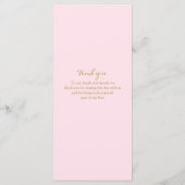 ピンクと金ゴールドトゥインクルライト結婚式 プログラム (裏面)