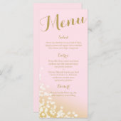 ピンクと金ゴールドトゥインクルライト結婚式 プログラム (正面/裏面)