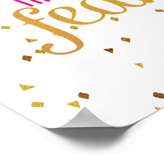 ピンクと金ゴールドドリームズ感動的引用文 ポスター (角)