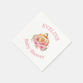 ピンクと金ゴールドハロウィンリトルカボチャ赤ちゃんシャワー スタンダードカクテルナプキン (角)