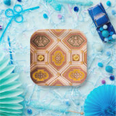 ピンクと金ゴールドハンガリー建築 ペーパープレート (パーティー)