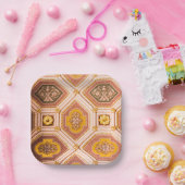 ピンクと金ゴールドハンガリー建築 ペーパープレート (パーティー)