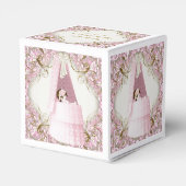 ピンクと金ゴールドバシネットベビーシャワー フェイバーボックス (裏面サイド)