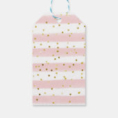 ピンクと金ゴールドバタフライフローラガールバースデーパーティー ギフトタグ (裏面)