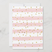 ピンクと金ゴールドバタフライフローラガールベビーシャワー 招待状 (裏面)