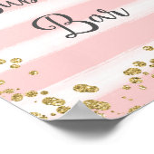 ピンクと金ゴールドバブリーバー結婚のポスタープリント ポスター (角)