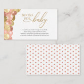 ピンクと金ゴールドバルーンブックベビー エンクロージャーカード (正面/裏面)