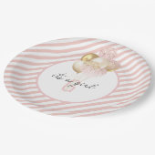 ピンクと金ゴールドバルーン赤ちゃんシャワー ペーパープレート (アングル)