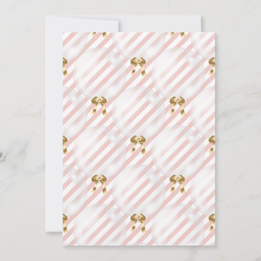 ピンクと金ゴールドバルーン赤ちゃんシャワー 招待状 (裏面)