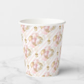 ピンクと金ゴールドバルーン赤ちゃんシャワー 紙コップ (裏面)