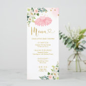 ピンクと金ゴールドバレリナツチュベビシャワーメニュー メニュー (スタンド正面)