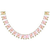 ピンクと金ゴールドバレリーナパールベビーシャワー バンティングフラッグ (全)