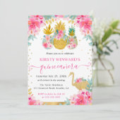 ピンクと金ゴールドパイナップルとフラミンゴキンセアニェラ 招待状 (スタンド正面)