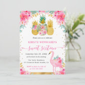 ピンクと金ゴールドパイナップルとフラミンゴ甘い16 招待状 (スタンド正面)