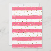 ピンクと金ゴールドパイナップル&フラミンゴスイート16 招待状 (裏面)