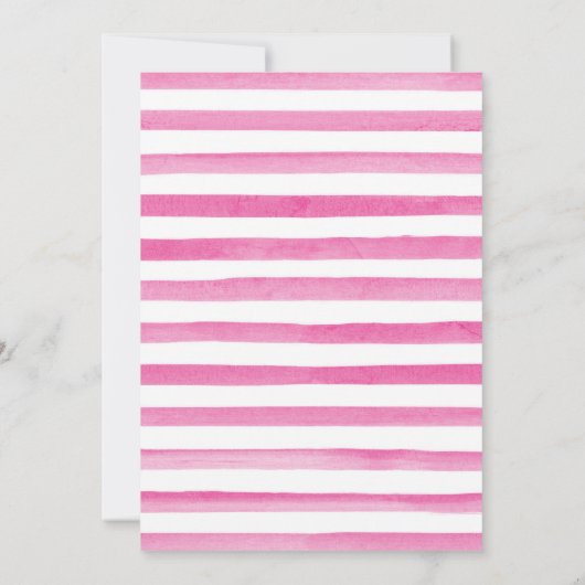 ピンクと金ゴールドパイナップル&フラミンゴ子供の誕生日 招待状 (裏面)