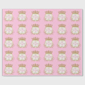 ピンクと金ゴールドパーソナライズされたプリンセス包装紙 ラッピングペーパー (フラット)