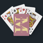 ピンクと金ゴールドパーソナライズされたモノグラムと名前 トランプ<br><div class="desc">ピンクと金ゴールドパーソナライズされたモノグラムと名前</div>