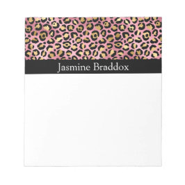 ピンクと金ゴールドヒョウ印刷 ノートパッド