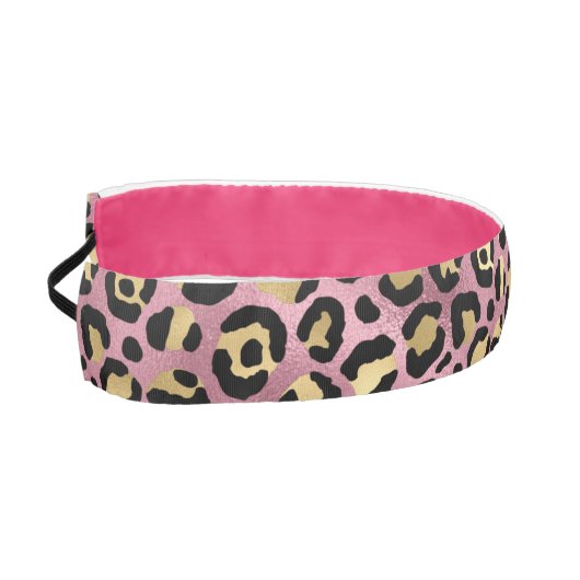 ピンクと金ゴールドヒョウ系デザイン15 アスレチックヘッドバンド (左)