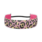 ピンクと金ゴールドヒョウ系デザイン15 アスレチックヘッドバンド (正面)