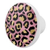 ピンクと金ゴールドヒョウ系デザイン15 セラミックノブ (右)