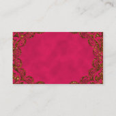 ピンクと金ゴールドピーコックインディアン結婚ズ座席表 プレイスカード (裏面)