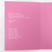 ピンクと金ゴールドピーコックキンセニェラ 三つ折り招待状 (内部最初)