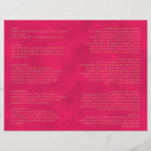 ピンクと金ゴールドピーコックヒンズー結婚式 プログラム (裏面)