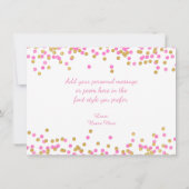 ピンクと金ゴールドフォトガールズサンキューカード サンキューカード (裏面)