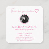 ピンクと金ゴールドフォトホログラフィーモノグラムの ロイヤリティカード (裏面)