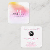 ピンクと金ゴールドフォトホログラフィーモノグラムの ロイヤリティカード (正面/裏面)