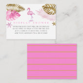 ピンクと金ゴールドフラミンゴ赤ちゃんシャワー表示シャワー エンクロージャーカード (正面/裏面)