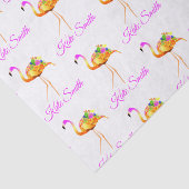 ピンクと金ゴールドフラミンゴ |水色の花  薄葉紙 (詳細)