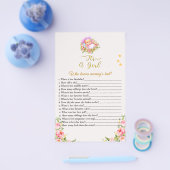 ピンクと金ゴールドフラワーテーマその女の子の赤ちゃんシャワー チラシ (シングル)