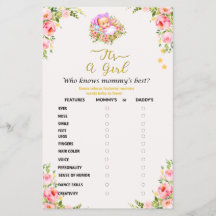 ピンクと金ゴールドフラワーテーマその女の子の赤ちゃんシャワー