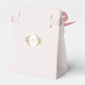ピンクと金ゴールドフラワーテーマその女の子の赤ちゃんシャワー フェイバーボックス (裏面サイド)