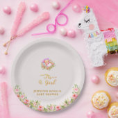 ピンクと金ゴールドフラワーテーマその女の子の赤ちゃんシャワー ペーパープレート (パーティー)