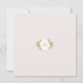 ピンクと金ゴールドフラワーテーマその女の子の赤ちゃんシャワー 招待状 (裏面)