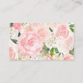 ピンクと金ゴールドフローラおむつラッフルチケット 名刺 (裏面)