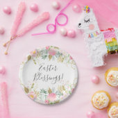 ピンクと金ゴールドフローライースター ペーパープレート (パーティー)