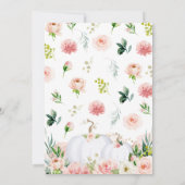 ピンクと金ゴールドフローラカボチャ赤ちゃんシャワー 招待状 (裏面)