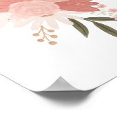 ピンクと金ゴールドフローラグリーナリーガール子供部屋デコール ポスター (角)