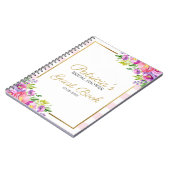 ピンクと金ゴールドフローラブライダルシャワーゲストブック ノートブック (左側)