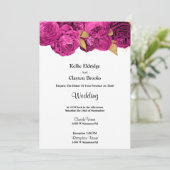 ピンクと金ゴールドフローラ結婚式招待状 招待状 (スタンド正面)