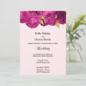 ピンクと金ゴールドフローラ結婚式招待状 招待状 (スタンド正面)