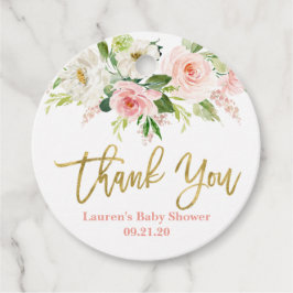 ピンクと金ゴールドフローラ フェイバータグ