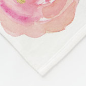 ピンクと金ゴールドフローラ フリースブランケット (角)