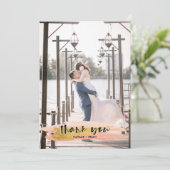 ピンクと金ゴールドブラシありがとうありがとう2 Photo Card サンキューカード (スタンド正面)